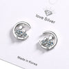 Moon Cat Earrings Necklaces For women 925 Stamp Silver Color Cubic Zirconia  Elegant Party Gift Fine Jewellery Set
