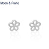 Moon & Piano 925 Sterling Silver snowflake Stud Earrings Romantic Fine Jewelry For Girls 2020 Bridal Bridesmaid Jewelry