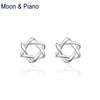 Moon & Piano 925 Sterling Silver snowflake Stud Earrings Romantic Fine Jewelry For Girls 2020 Bridal Bridesmaid Jewelry