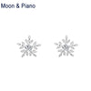 Moon & Piano 925 Sterling Silver snowflake Stud Earrings Romantic Fine Jewelry For Girls 2020 Bridal Bridesmaid Jewelry