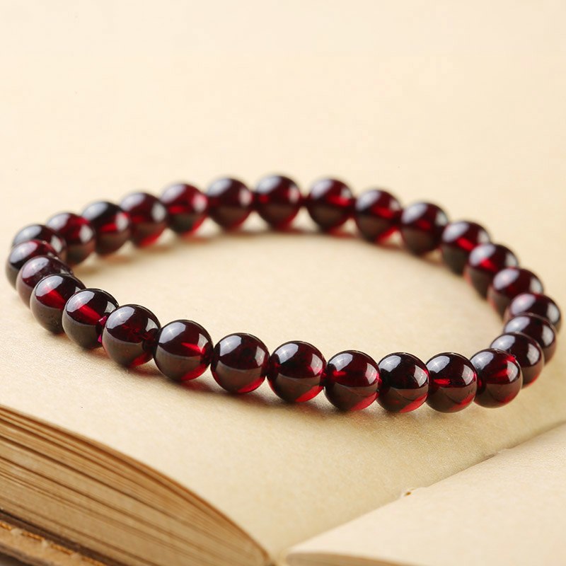 Moon & Piano Wine Red Garnet Bracelet Charm Natural Stone Beads Bracelet Lovers Gift Anniversary Nice Fine Jewelry