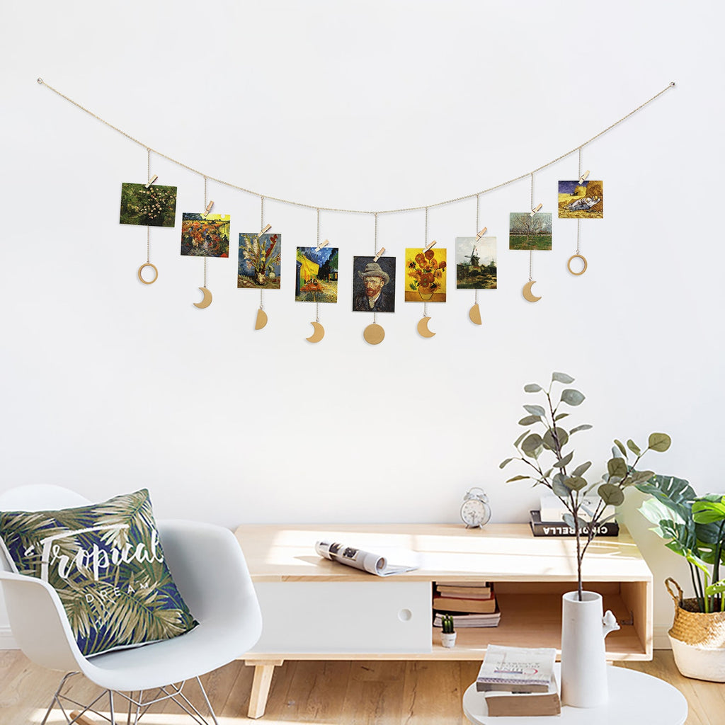 Moon Shining Phase Garland Decoration Chains Boho Gold Wall Hanging Ornaments Support  Decoracion Habitacion