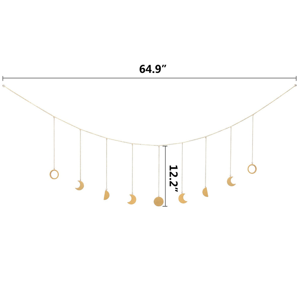 Moon Shining Phase Garland Decoration Chains Boho Gold Wall Hanging Ornaments Support  Decoracion Habitacion