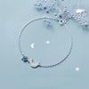 Moon Silver Bracelet 100% Guaranteed Real 925 Sterling Silver Bracelet with Cubic Zirconia
