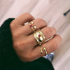 Moon Star Matching Rings for Women Anillos Mujer Gold Ring Set Bagues Girls Anillo Bohemian Jewellery Slytherin Accessories