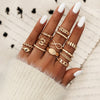 Moon Star Matching Rings for Women Anillos Mujer Gold Ring Set Bagues Girls Anillo Bohemian Jewellery Slytherin Accessories