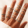 Moon Star Matching Rings for Women Anillos Mujer Gold Ring Set Bagues Girls Anillo Bohemian Jewellery Slytherin Accessories