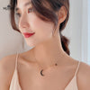 Moon Star Necklace Beautiful Woman Jewelry  Stainless Steel Rose Gold Charming Noble Sexy Girls Neck Pendant