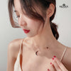 Moon Star Necklace Beautiful Woman Jewelry  Stainless Steel Rose Gold Charming Noble Sexy Girls Neck Pendant