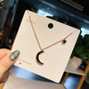 Moon Star Necklace Beautiful Woman Jewelry  Stainless Steel Rose Gold Charming Noble Sexy Girls Neck Pendant