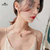 Moon Star Necklace Beautiful Woman Jewelry  Stainless Steel Rose Gold Charming Noble Sexy Girls Neck Pendant