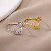 Moon Star Rings for Women Open Adjustable Stainless Steel Zircon Aesthetic Ring 2023 Trend Couple Wedding Jewelry anillos mujer