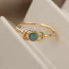 Moon Stone Ring Metalic Finger Rings For Women Girls Gold Color Rings 2023 Trend Jewerly Party Gift Anillos Mujer