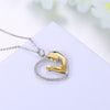 Moon and back love pendant with chain, TT plated, best for famliy or gift.