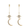 Moon sun long Dangle Earrings vintage rhinestone drop Earring statement jewelry For Women trendy big earing fashion accessories