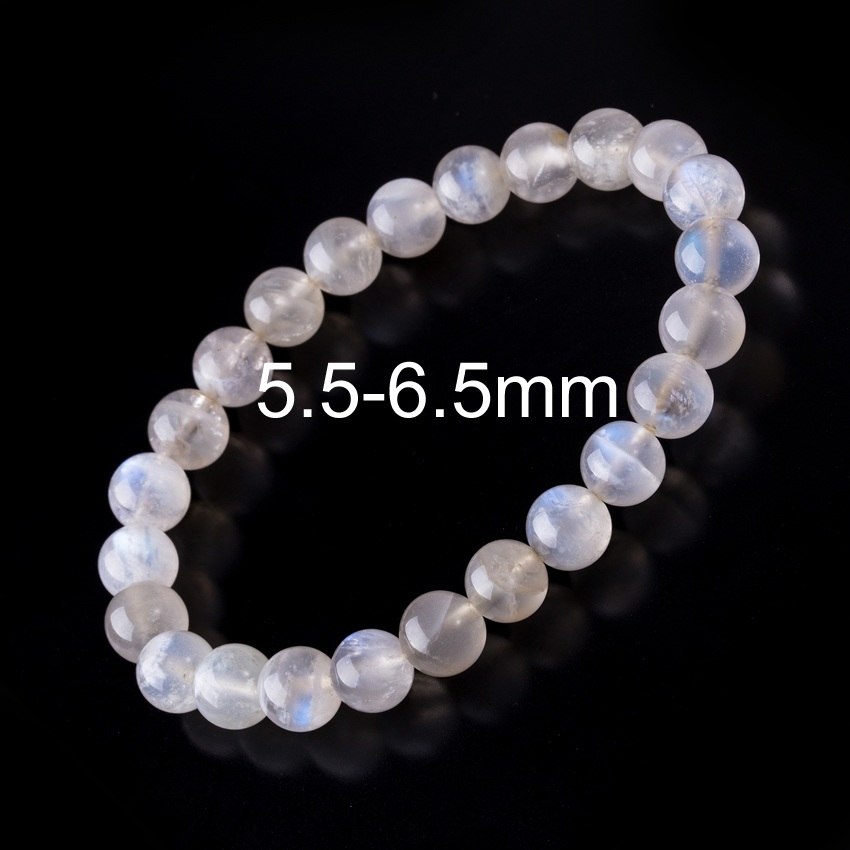 Moonstone Bracelet 6-8mm Natural Moonstone Bead Fashion Women Bracelets 2020 Blue Light Beads Bracelet Jewelry For Women