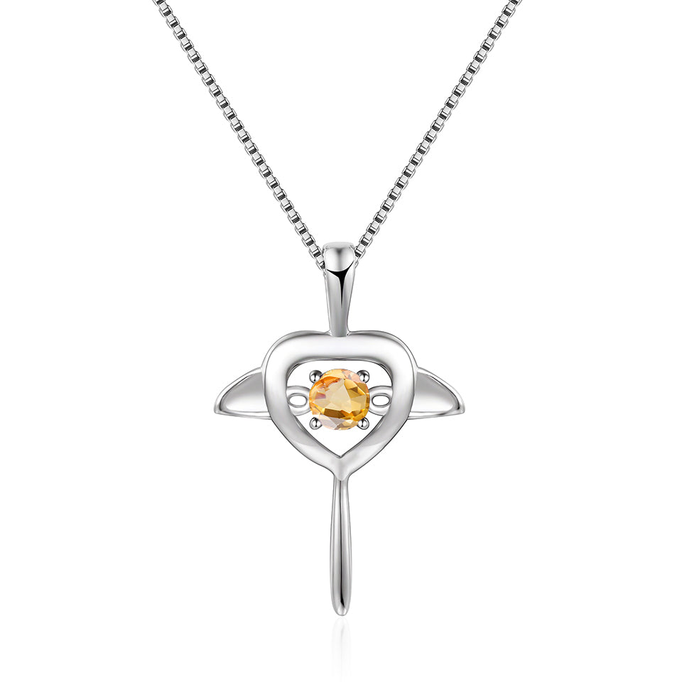 2020 Fine Jewelry 925 Sterling Silver Heart Key Love Shape Necklaces & Pendants Natural Black Sapphire Pendant Necklaces