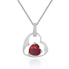 925 Silver Sterling Necklaces&Pendants Love Shape 5 Kinds Natural Black Sapphire Topaz Garnet Citrine Amethyst For Women