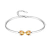 925 Sterling Silver Bracelet Five kinds Love Shape Natural Gemstone Topaz Adjustable Heart Bracelets & Bangles For Girls