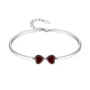 925 Sterling Silver Bracelet Five kinds Love Shape Natural Gemstone Topaz Adjustable Heart Bracelets & Bangles For Girls