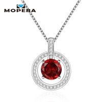 925 Sterling Silver Jewelry 1.79ct Round Natural Black Sapphire Pendant Necklaces Fine Jewelry Fashion Necklace For Women