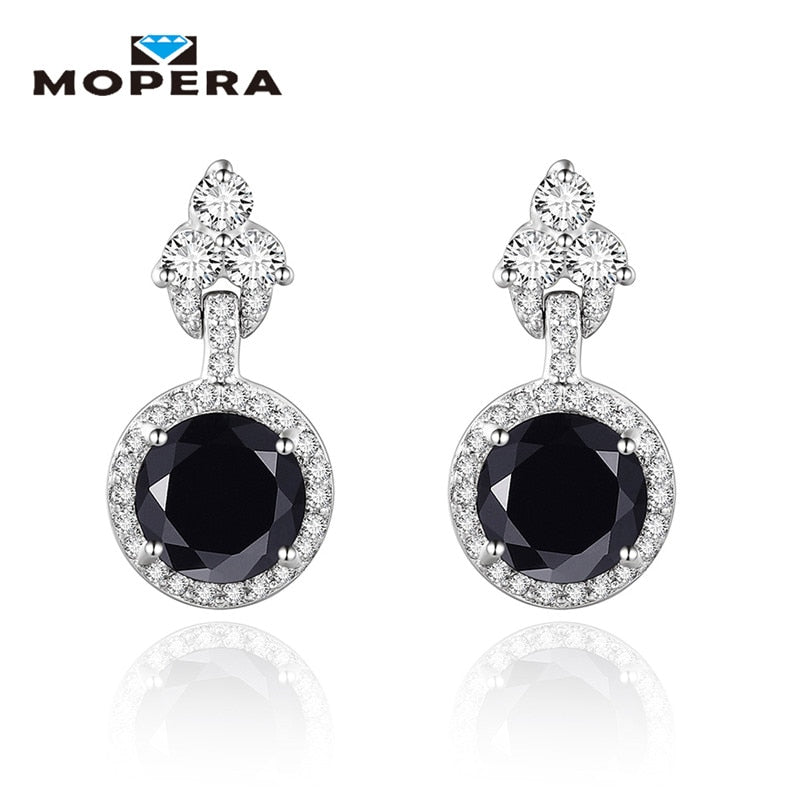 925 Sterling Silver Stud Earrings 6 colors Natural Black Sapphire Topaz Garnet Citrine Amethyst Peridot Silver Earrings