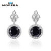 925 Sterling Silver Stud Earrings 6 colors Natural Black Sapphire Topaz Garnet Citrine Amethyst Peridot Silver Earrings