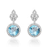 925 Sterling Silver Stud Earrings 6 colors Natural Black Sapphire Topaz Garnet Citrine Amethyst Peridot Silver Earrings
