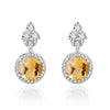 925 Sterling Silver Stud Earrings 6 colors Natural Black Sapphire Topaz Garnet Citrine Amethyst Peridot Silver Earrings