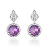 925 Sterling Silver Stud Earrings 6 colors Natural Black Sapphire Topaz Garnet Citrine Amethyst Peridot Silver Earrings