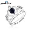 925 Sterling Silver Wedding Rings For Women Five Styles Natural Gemstones Crown Silver Rings Fine Jewelry Love Gifts