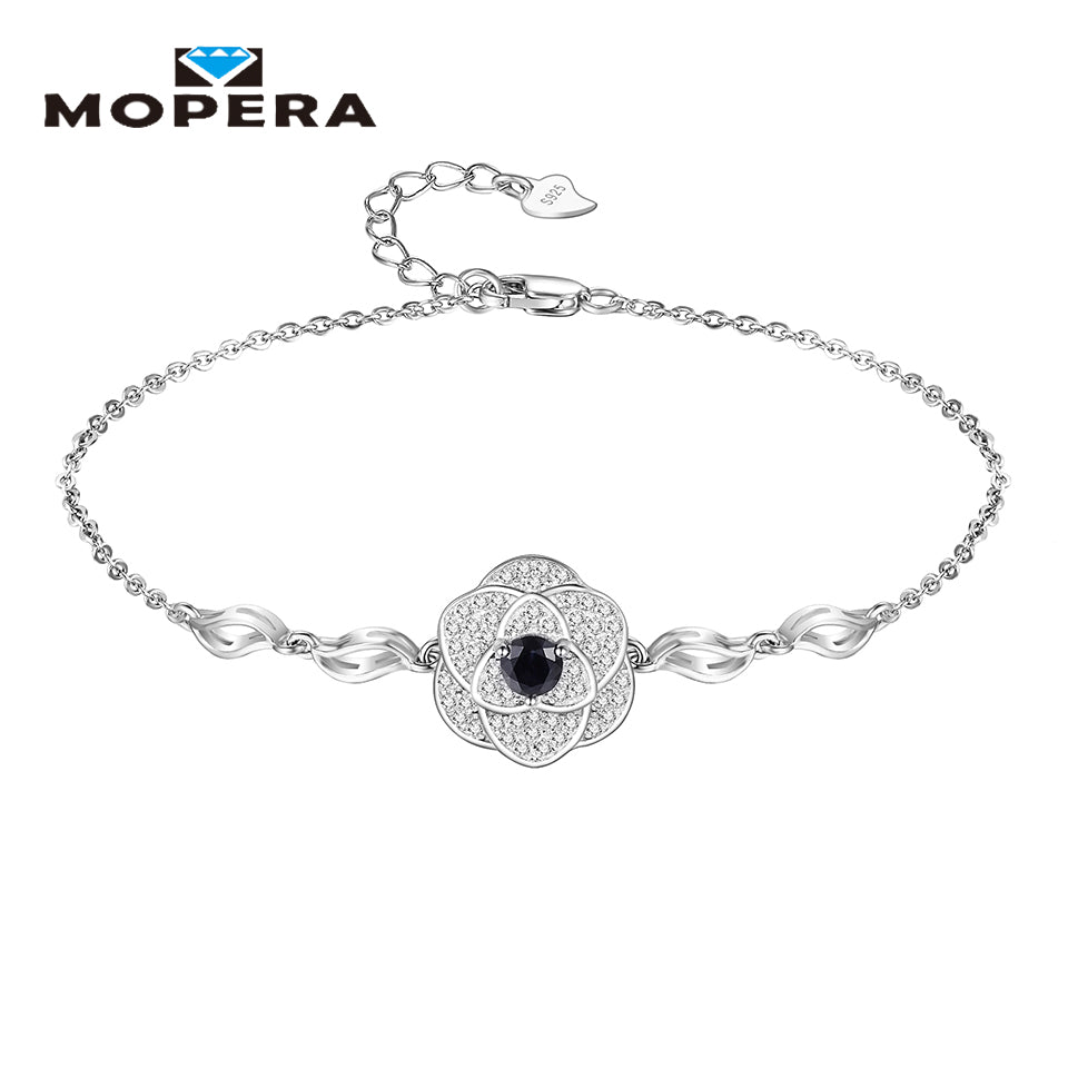 Bracelet 925 Sterling Silver 6 Colors Natural Balck Sapphire Topaz Garnet Peridot Citrine Amethyst Bracelets For Women