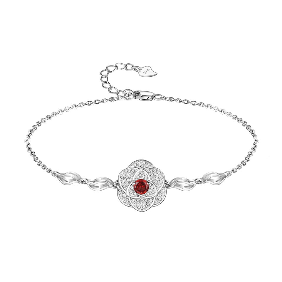 Bracelet 925 Sterling Silver 6 Colors Natural Balck Sapphire Topaz Garnet Peridot Citrine Amethyst Bracelets For Women
