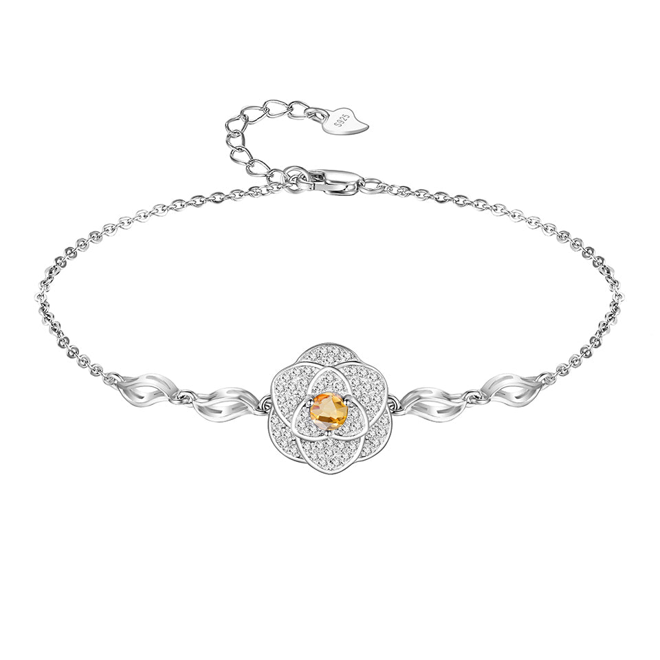 Bracelet 925 Sterling Silver 6 Colors Natural Balck Sapphire Topaz Garnet Peridot Citrine Amethyst Bracelets For Women