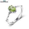 Hot Sale Lady 5mm*7mm 0.86ct 100% Natural Peridot Ring Female Sterling Silver Jewelry Wedding Engagement Rings For Women