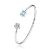 Natural Gemstone Popular Flower Cuff Adjustable Bracelets & Bangles for Women & Girls 925 Sterling Silver Fine Jewelry