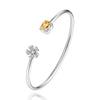 Natural Gemstone Popular Flower Cuff Adjustable Bracelets & Bangles for Women & Girls 925 Sterling Silver Fine Jewelry