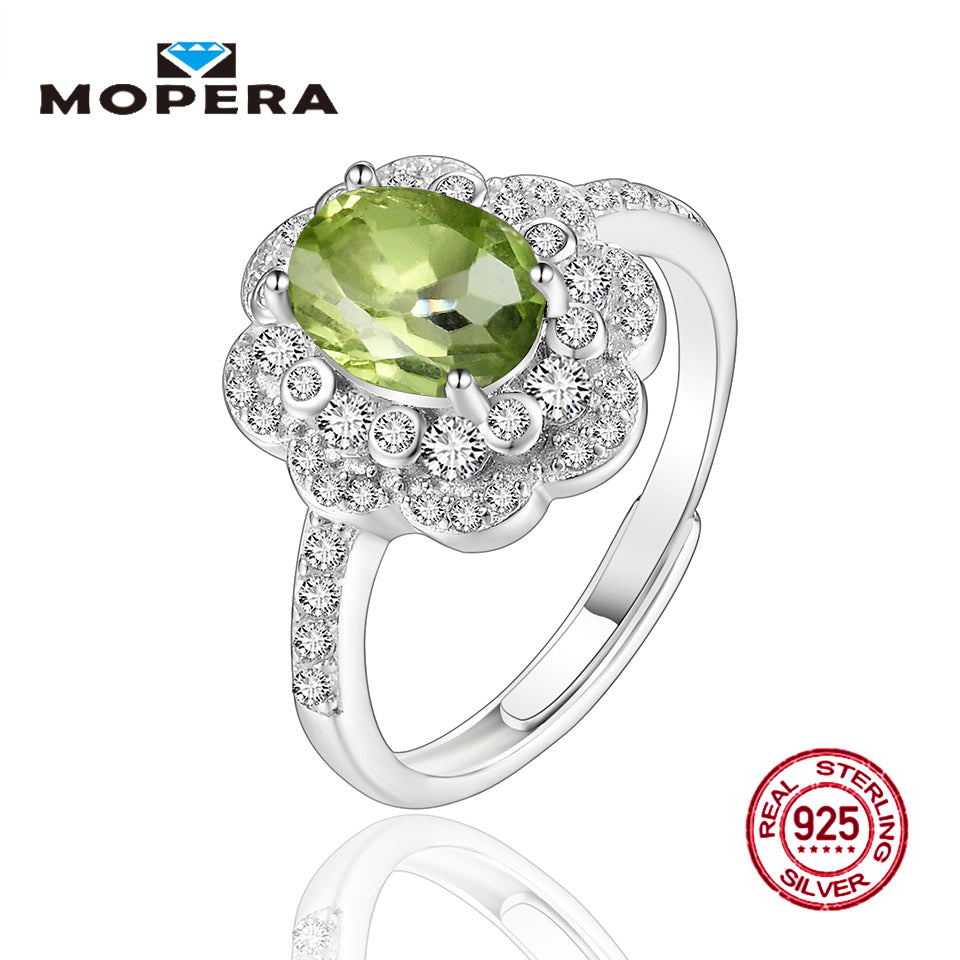 Princess Diana William Kate Middleton's 1.2ct Natural Peridot Rings For Women Wedding Engagement 925 Sterling Silver Ring