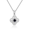 Silver 925 Jewelry Necklace With Chain 6 Kinds Natural Black Sapphire Topaz Garnet Citrine Amethyst Peridot For Women