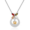 Silver 925 Jewelry Necklace With Chain Butterfly Topaz 6 Colors Natural Black Sapphire Animal Woman Necklaces & Pendant