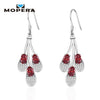 Silver Earrings Natural Black Sapphire 2.52ct Ethnic Water Drop Insect Earring For Women 925 Sterling Silver Fine Jewelry