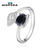 Sterling Silver 925 Jewelry Rings Five Color Natual black Sapphire Topaz Gemstone Amethyst Citrine Garnet Rings For Women