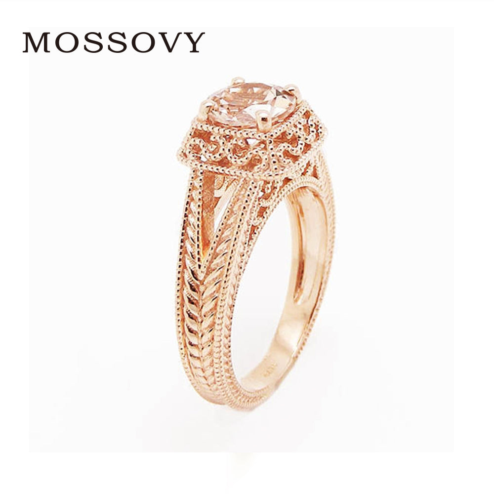 Zircon Gold Color Engagement Ring Hollow Flower Female Wedding Rings for Women Fashion Jewelry Bague Femme Anillos Mujer