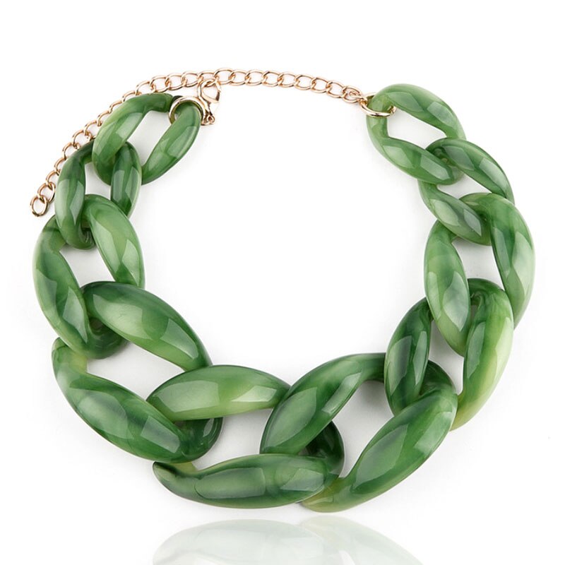 Most Popular Women Jewelry Accessories 13 Colors Acerlic Chain Buckle Hyperbole Woman Choker Necklace on The Neck Pendants Women