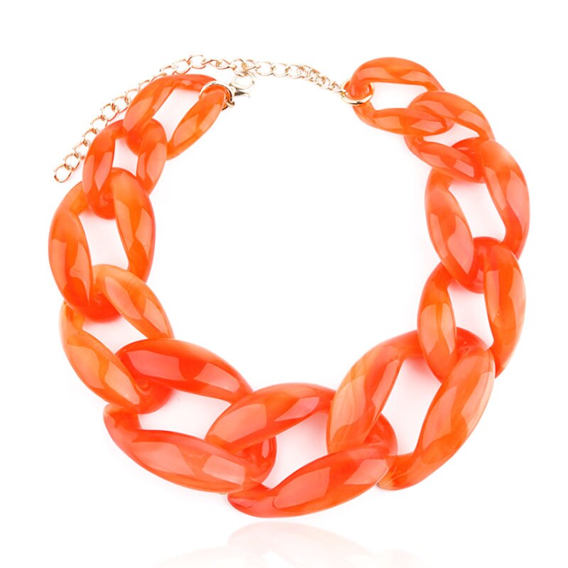 Most Popular Women Jewelry Accessories 13 Colors Acerlic Chain Buckle Hyperbole Woman Choker Necklace on The Neck Pendants Women