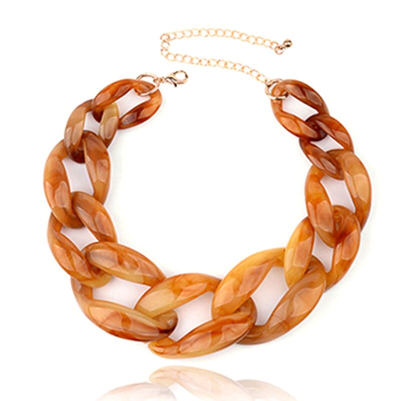 Most Popular Women Jewelry Accessories 13 Colors Acerlic Chain Buckle Hyperbole Woman Choker Necklace on The Neck Pendants Women