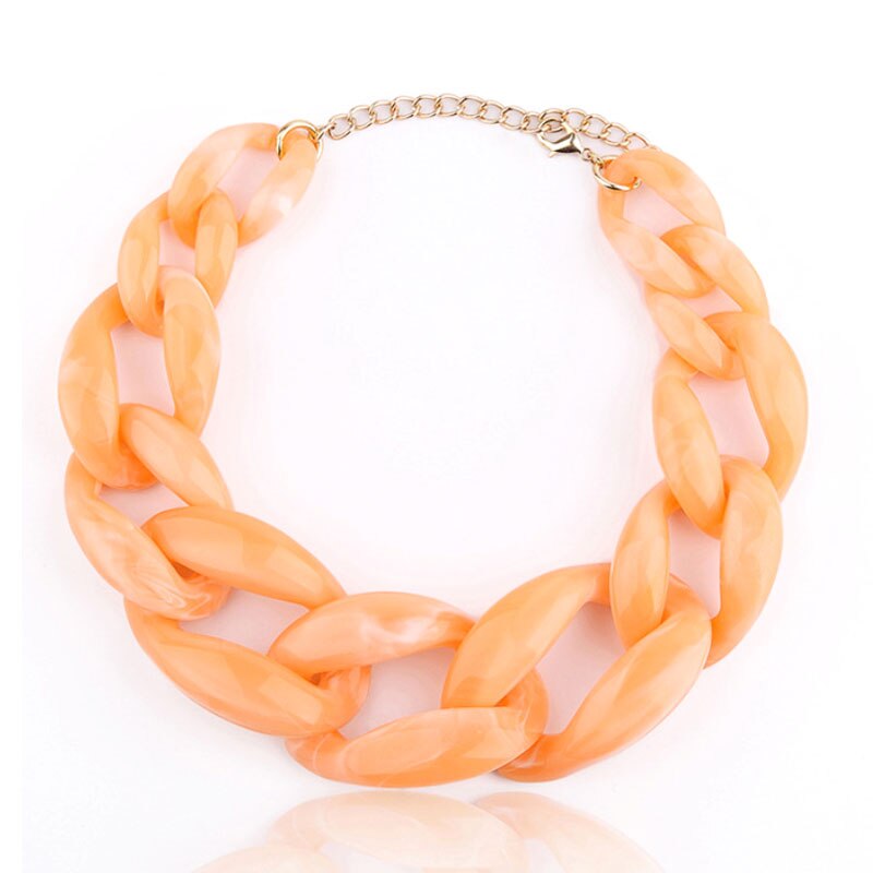 Most Popular Women Jewelry Accessories 13 Colors Acerlic Chain Buckle Hyperbole Woman Choker Necklace on The Neck Pendants Women