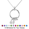 Mother's Day Gift Women Jewelry MOM Necklace Personalized Custom Names Beads With Birthstone Circle leaf Heart Pendants