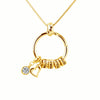 Mother's Day Gift Women Jewelry MOM Necklace Personalized Custom Names Beads With Birthstone Circle leaf Heart Pendants