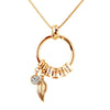 Mother's Day Gift Women Jewelry MOM Necklace Personalized Custom Names Beads With Birthstone Circle leaf Heart Pendants